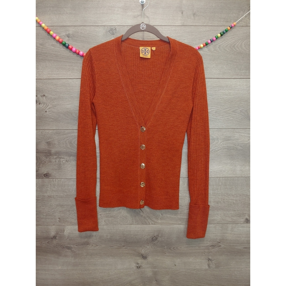 Tory Burch rust/burnt orange cardigan